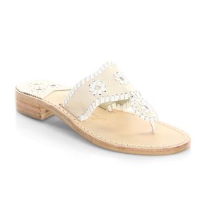 Cream & White Jack Rodgers Flat Sandal